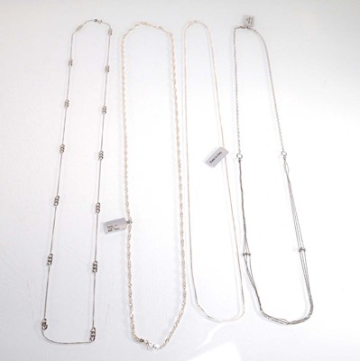 Lot 836 - A group of silver jewellery including a dress...