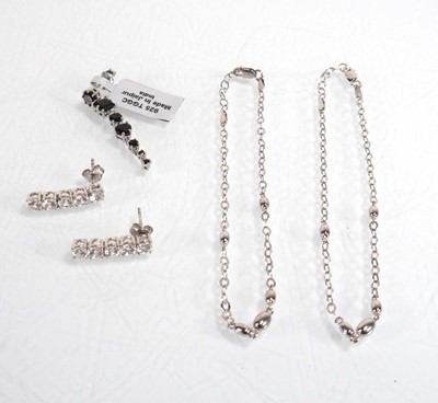 Lot 836 - A group of silver jewellery including a dress...