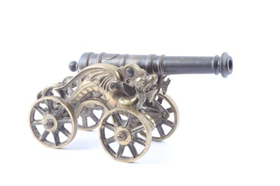 Lot 1128 - Large model ornamental cannon, 13½ ins barrel,...