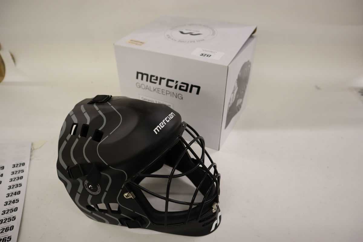 Lot Mercian Genesis 3 hockey GK helmet,...