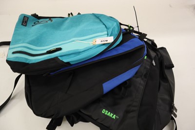 Lot 2x Kookaburra and 1x Osaka hockey backpacks