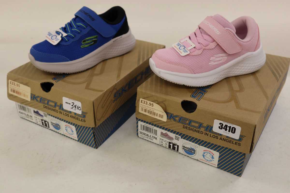 Lot 2x pairs children's Sketchers trainers, size UK10
