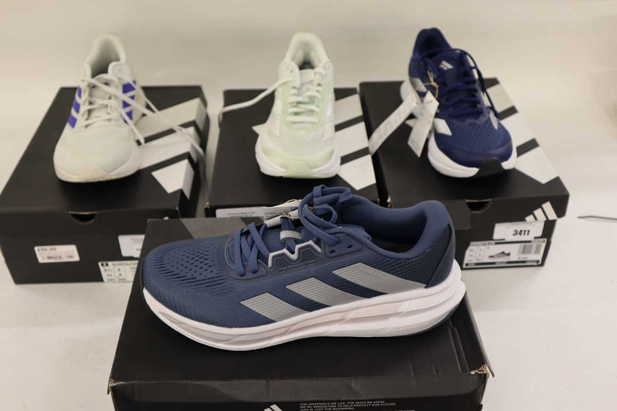 Lot 4x boxed pairs various Adidas running shoes