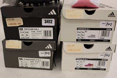 Lot 4x boxed pairs various Adidas children's shoes