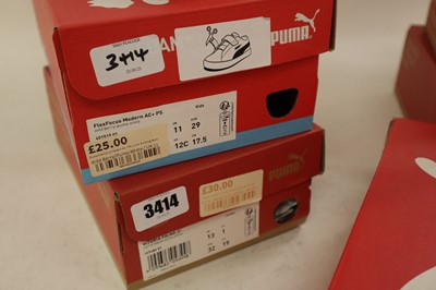Lot 3x boxed pairs various Puma children's...