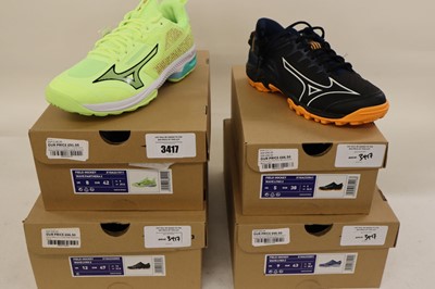 Lot 4x boxed pairs various Mizuno Wave Field...