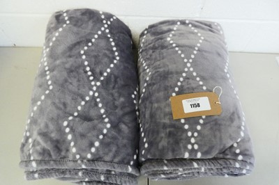Lot 1158 - x2 Life Comfort grey & white throws