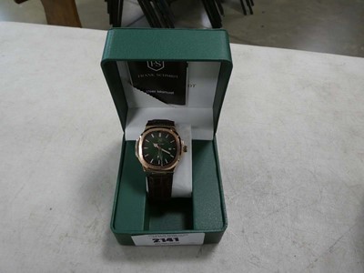 Lot 2141 - Frank Schmidt gents wristwatch with brown...