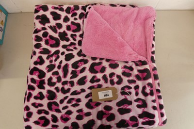 Lot 1184 - Ashford Home pink leopard print fleece lined...