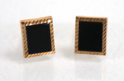 Lot 839 - A pair of 9ct yellow gold cufflinks of...