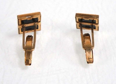 Lot 839 - A pair of 9ct yellow gold cufflinks of...