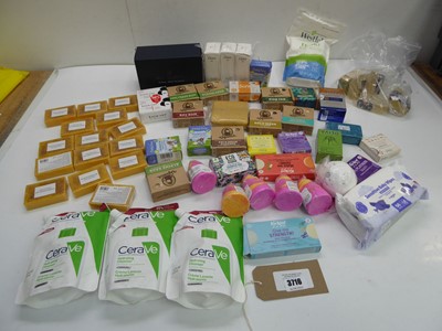 Lot 3716 - Selection of soaps, bath bombs, cleanser, wet...