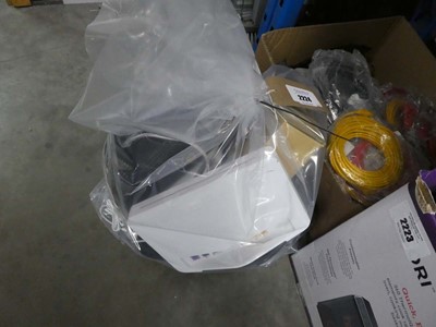 Lot 2224 - Bag of assorted routers, TV remotes, power...