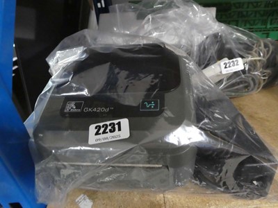Lot 2231 - Zebra GK420D printer