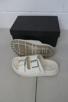 Lot 1221 - Boxed pair of Replay buckle sandals size UK 4.