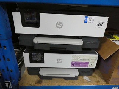 Lot 2233 - 2 unboxed HP office jet pro 8122E printer with...