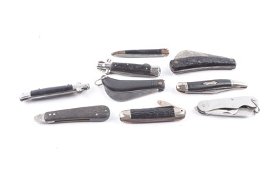 Lot 1488 - Nine folding pocket knives inc. John Petty &...