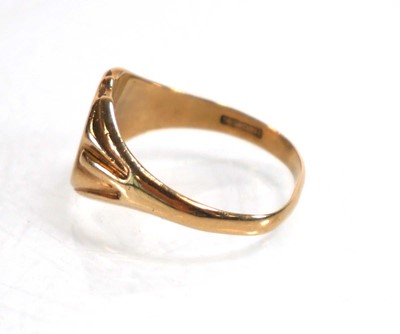 Lot 840 - A 9ct yellow gold signet ring, Birmingham 1965,...