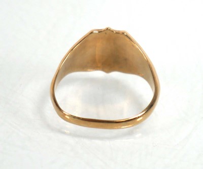 Lot 840 - A 9ct yellow gold signet ring, Birmingham 1965,...