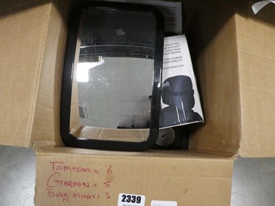 Lot 2339 - Box of assorted car wide angled mirrors and...