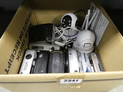 Lot 2341 - Box of assorted cameras and security cameras