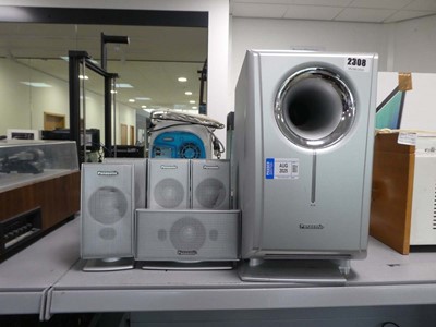 Lot 2308 - Panasonic surround system with sub and 5...