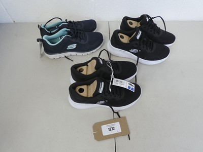Lot 1272 - x3 unboxed pairs of ladies Skechers trainers...