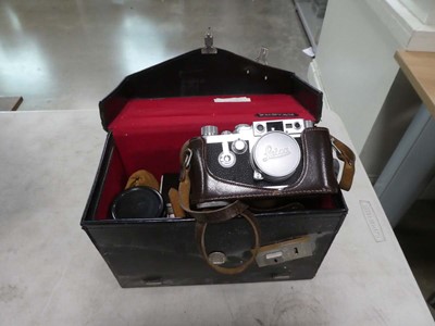 Lot 2312 - Boxed quantity of vintage cameras and lenses