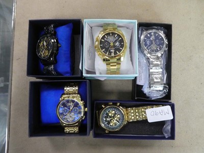 Lot 2448 - 5 assorted gents wristwatches