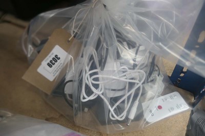 Lot 3039 - Bag of loose remotes, power supplies etc