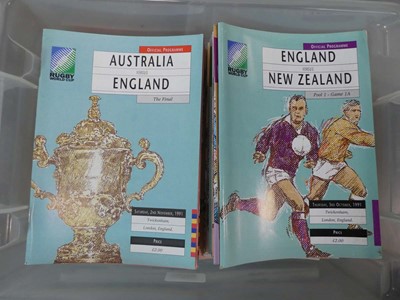 Lot 2491 - Box of International rugby programmes