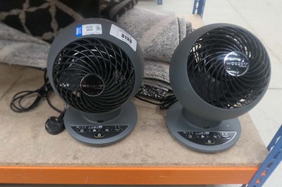 Lot 3133 - 2 unboxed Woozoo desktop fans