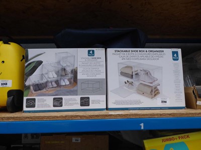 Lot 3244 - Boxed and loose stackable shoe box organisers