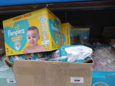 Lot 3248 - Qty of Pampers nappies