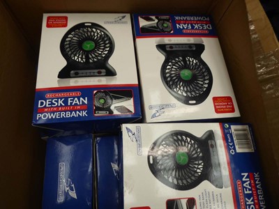 Lot 3263 - Box of rechargeable desk fans