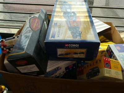 Lot 2519 - Two boxes of collectable diecast lorries, vans...