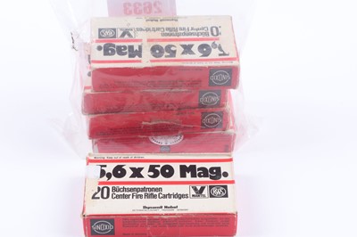 Lot 2633 - (S1) 100 x 5.6x50 Mag. RWS rifle cartridges