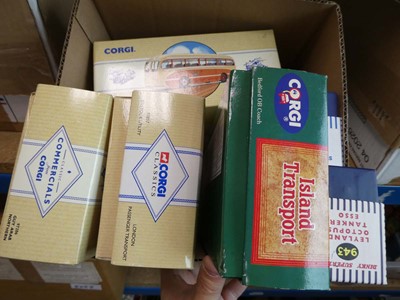 Lot 2536 - Box of Corgi diecast figures of buses