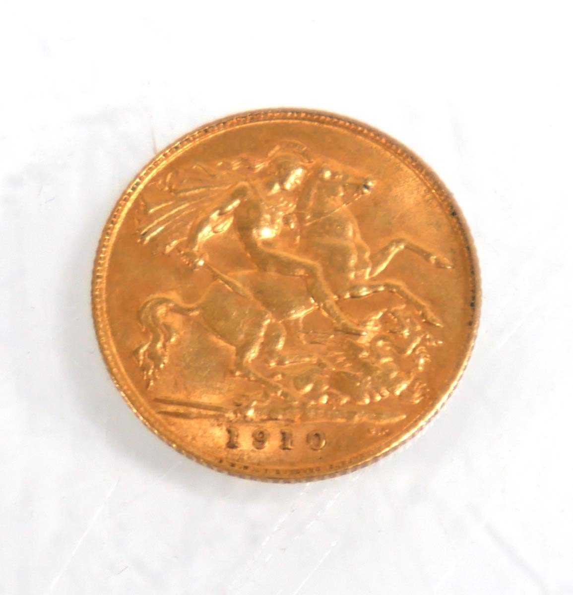 Lot 945 - An Edwardian half sovereign dated 1910