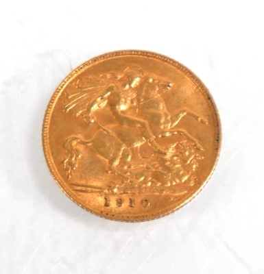 Lot 945 - An Edwardian half sovereign dated 1910