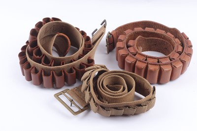 Lot 1137 - Two 20 bore and one 12 bore cartridge belts