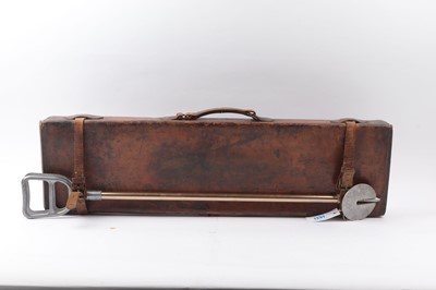 Lot 1431 - A leather gun case for restoration, interior...