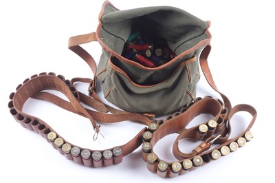 Lot 2069 - (S2) Canvas cartridge bag containing various...