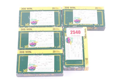Lot 2540 - (S1) 100 x .308 Win. rifle cartridges, home...