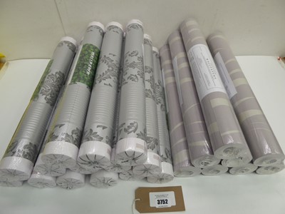 Lot 3752 - Quantity of grey design wallpaper