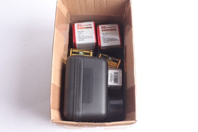 Lot 2845 - Box of muzzle loading equipment inc. Pedersoli...