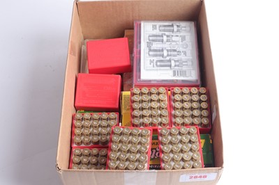 Lot 2846 - Box of reloading equipment inc. 100 x .45 LC...