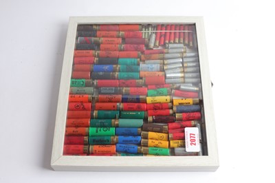 Lot 2077 - (S2) Display case with assorted calibre paper...