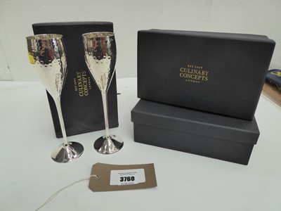 Lot 3760 - Set of 6 Culinary Concept hammered champagne...