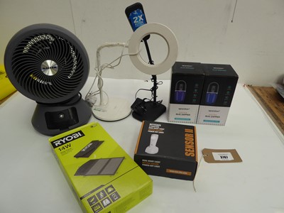 Lot 3767 - Salter fan, desk lamps, Bug zappers, Dual...